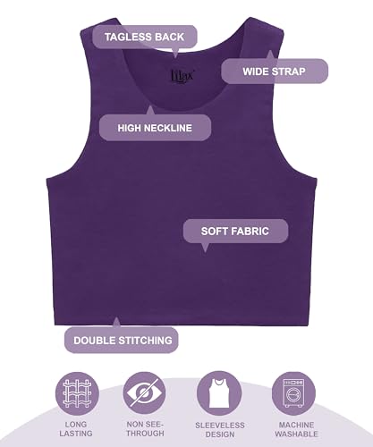 Image of Lilax Girls' Double Lined Sleeveless Basic Crop Tank Top