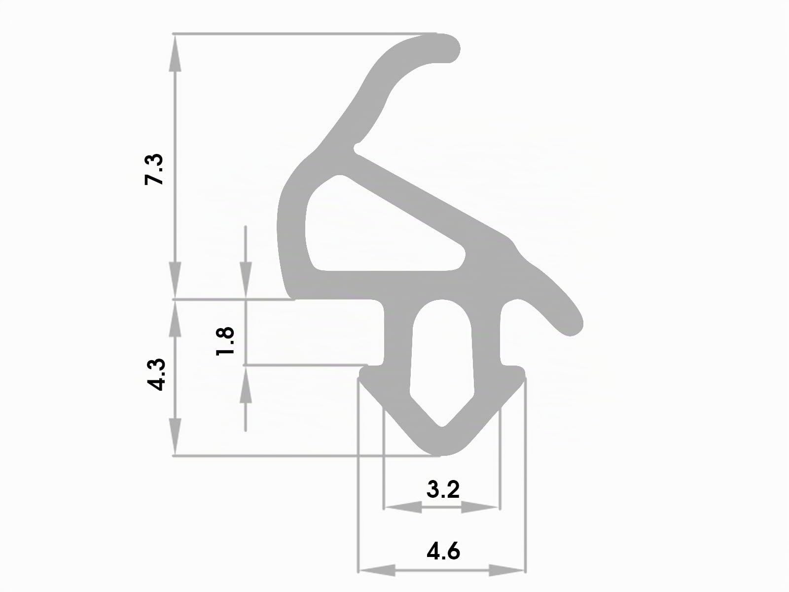 Fensterdichtung – S-1559 – 100 m – aluplast PVC Fenster Gummidichtug – Grau – Zugluftstopper Profildichtung – Gummidichtug Dichtband Kunststofffensterdichtungen