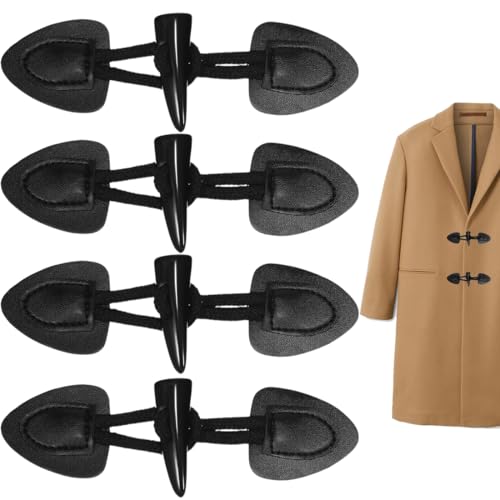 UEIOAVL Boutons, 4 paires de boutons en cuir Vintage boucle