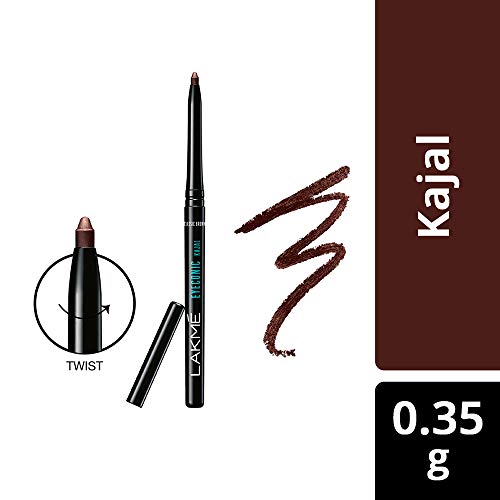 Image of Lakme Eyeconic Lash Curling Mascara, Black, 9ml & Lakme Eyeconic Kajal|| Classic Brown Colour|| Matte Kohl Liner in a Twist Up Pencil - Waterproof|| Smudge Proof & Long Lasting Eye Makeup|| 0.35 g.