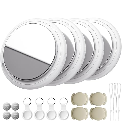 Image of Air Tracker Tag Works with Apple Find My (iOS Only) Includes Replaceable Battery, Bluetooth Smart Item Locator Key Finder for Keys, Luggage, Wallet, Pet, Car, Bike (White, 4-Pack)