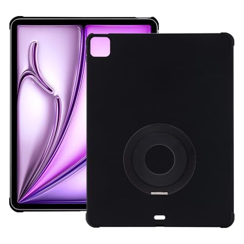 Housse iPad Air 13 2024 bicolore noir avec support rotatif et poignée de transport intégrée