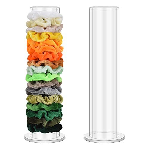 Xzeemo 1 Pz Supporto per Scrunchies in Acrilico, 24.5cm Espositore per Gioielli a Torre Verticale, Organizer per Cravatta per Capelli, Supporto per Fascia Capelli