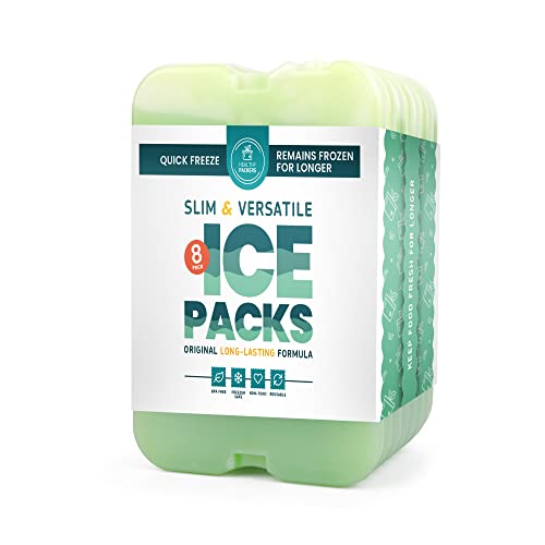Healthy Packers Cool Pack, Slim Long-Lasting Ice Packs - Green Gel Ice Pack Great For Coolers Or Lunch Box (8-Pack) #TOP1