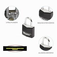Master Lock 9120EURQBLKNOP Vorhängeschlösser mit Schlüssel2 mm Schwarz – Ansicht 4