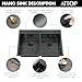 ATTOP 33 Inch Black Drop in Double Bowls Kitchen Sink,33x22 Inch Nano Black Handmade Stainless Steel Double Drop in Kitchen Sink