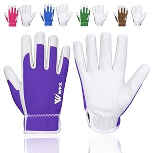 WFX Gants de Travail en Cuir pour Le Jardinage, Respirants, résistants aux épines, Gants de Jardinage Robustes pour Dames et Hommes, Pince Utilitaire (Violet, M)