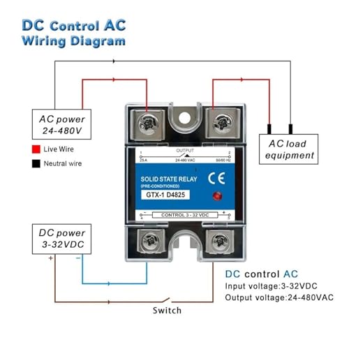 Relais statique monophasé commande AC 80A semi-conducteurs SSR - 4