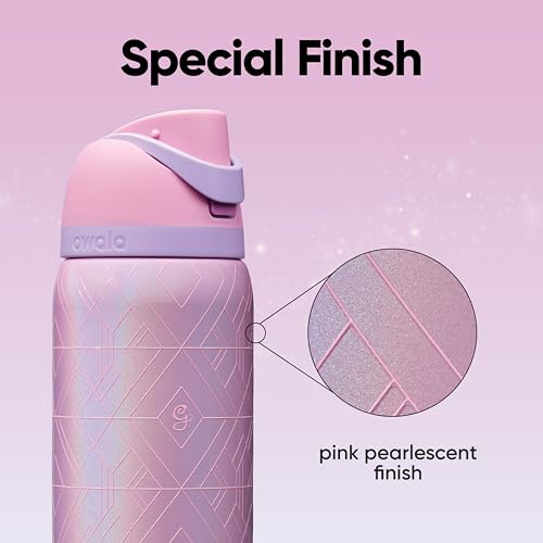 Image of Owala Wicked FreeSip Insulated Stainless Steel Water Bottle with Straw for Sports and Travel, BPA-Free Sports Water Bottle, 32 oz, Glinda (Pink)