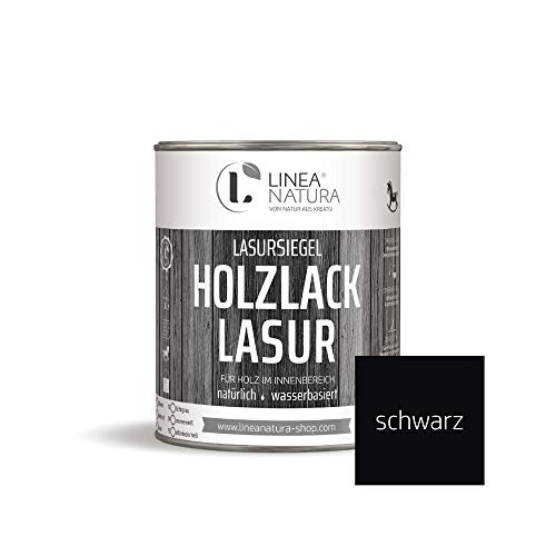 Lasure pour bois Linea Natura® - Semi-couvrante - Meubles - Parquet et escaliers en intérieur - 1 litre - Noir