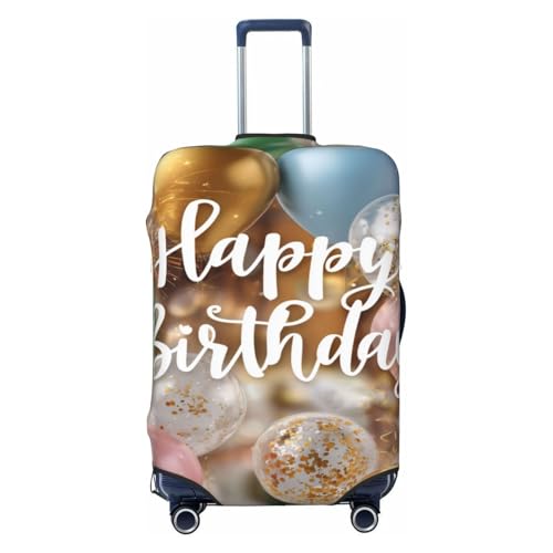Happy Birthday Balloons Elastic Travel Luggage Covers Dustproof Scratch-Resistant Suitcase Protector Fit 22-24 Inch