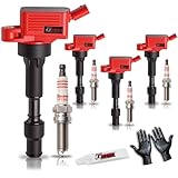 GBTAD 4PCS Upgraded Ignition Coil Pack and Iridium Spark Plug Compatible with 2016-2021 Hyundai Elantra Kona Sonata Hybrid V-eloster Kia Forte Optima Hybrid Soul 2.0L L4 Replaces UF816 93175