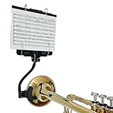 MusBoard Universal Bell Lyre ST10, Adjustable Trumpet Lyre for Marching Band with Flip Folder, Includes 10 Refill Sleeves