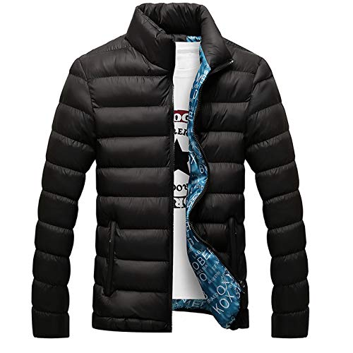 Flygo Men's Ultra Loft Quilted Puffer Jacket Warm Cotton Down Padded Coat Outwear