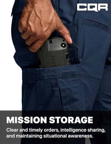 Image of CQR Men's Tactical Pants, Water Resistant Ripstop Cargo Pants, Lightweight EDC Work Hiking Pants, Outdoor Apparel