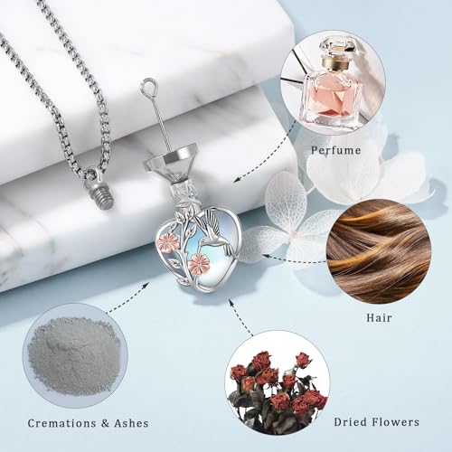 Aniu Cremation Jewelry for Ashes S925 Sterling Silver Urn Necklace Memorial Necklace for Human Ashes of Loved Ones Keepsake Locket Pendant for Men Women3
