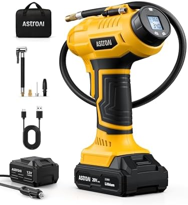 AstroAI Cordless Tire Inflator Air Compressor 20V Rechargeable Ba...