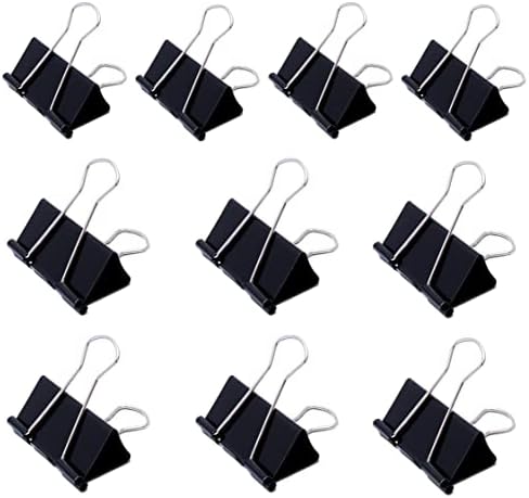 Sodeqo Large Binder Clips 10 Pcs, 51mm - Sturdy & Strong, Easy Release Foldback Clips with 140 Paper Capacity - Foldback Clips with 14 Bonus Labels for Office, Home or DIY Projects