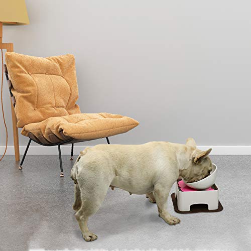 WZ PET Raised Ceramic Dog Feeding Bowl,Adjustable Elevated Dog Bowls Set Anti-Slip,Standing Pet Feeding Dish for Small Medium Dogs and Cats,White by WZ PET - Used condition - Image 2