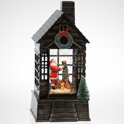 Linterna de globo de nieve con purpurina giratoria ideal para regalo navideño 7