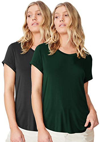 Image of Fabricorn Combo of Plain Color Stylish Up and Down Cotton Tshirt for Women