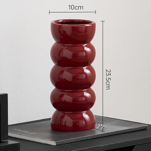Jarrón de cerámica roja para renovar salones oscuros y rincones vacíos 8