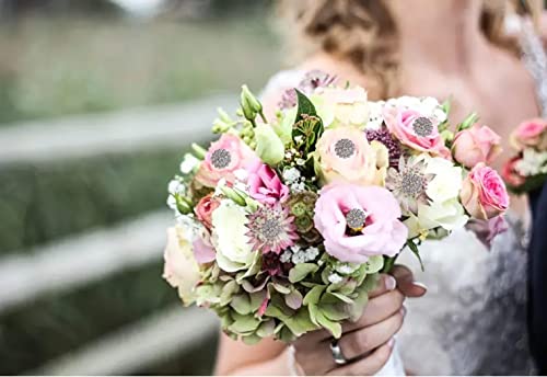 Arlai Pack of 36Pcs Flatback Silver Rhinestone Embellishments Jewelry Crystal Flower Button Accessory, DIY Wedding Decoration, Hair Accessories Bridal Bouquet Invitations