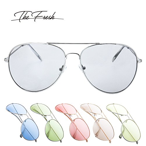Image of The Fresh Classic Aviator Frame Light Color Lens XL Oversized Sunglasses Gift Box