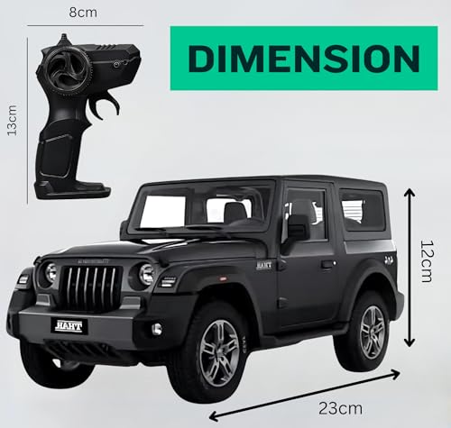 Image of Remote Control Thar 1:16 Scale for Kids | Double Spray SUV Jeep | Openable Doors, Light & Song Toy for Kids | Rechargeable RC Thar Musical Car Toy | Best Gift Boys, Multicolor