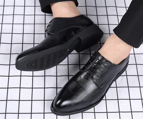 Mens Leather Fashion Business Oxfords Casual Shoes Dress Formal Leather Cap Toe Wedding Derby Shoes Lace Up Walking Low-top Formal Shoes for Men4