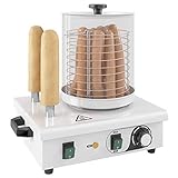 Festnight Máquina de Perritos Calentador de Perritos Calientes con 2 Varillas de Calentamiento Acero Inoxidable 500 W Plateado 390 x 300 x 390 mm