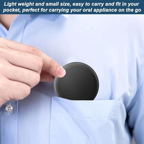 1 Stück Zahnspangendose, Zahnschiene Box Mit Spiegel, Dose Für Zahnschiene Für Reisen Und den täglichen Gebrauch, Geeignet Für Menschen, Die Zahnspangen Tragen (Schwarz)