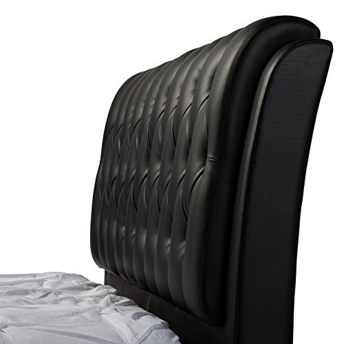 Baxton Studio Bianca Modern Bed With Tufted Headboard, Queen, Black #TOP1