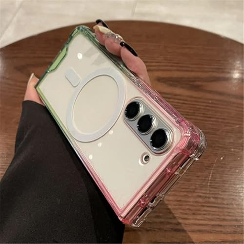Coque antichoc Galaxy Z Fold7 couleur bonbon rose vert étui de protection