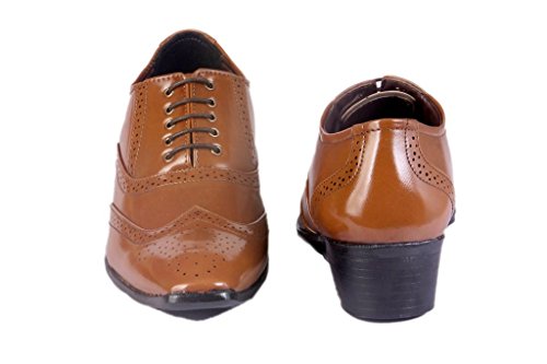 Image of BXXY TAN Height Increasing British Full Brogue Shoes for Men