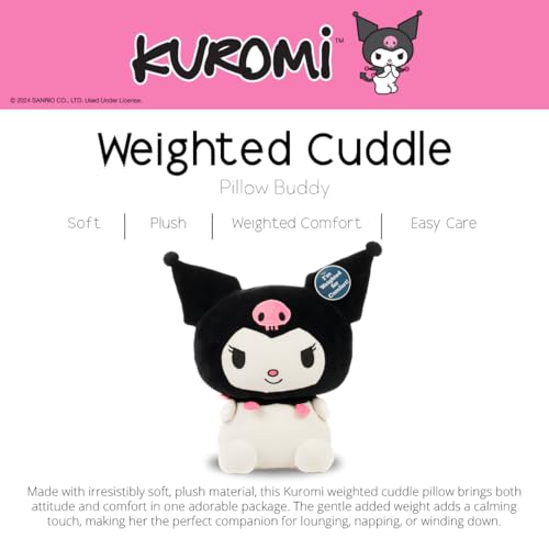 Image of Franco Calm Kuromi Bedding Super Soft Plush Calming 3Lb Weighted Cuddle Pillow Buddy, Comfort Pillow, (Officially Licensed Product)