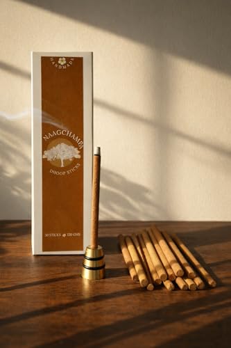 Image of Dhoop Sticks | Refill Pack of 40 Bamboo-Free Compressed Incense for Home & Meditation | Pooja & Rituals (Nagchampa) Stand not Included