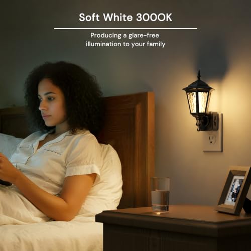 Image of L LOHAS LED Night Lights Plug into Wall,Dimmable Night Light Vintage 3000K | Dusk to Dawn Sensor, Soft White,0-100LM, Rotating Plug in LED Nightlight Industrial Classic Pillar,Farmhouse Bathroom Hallway