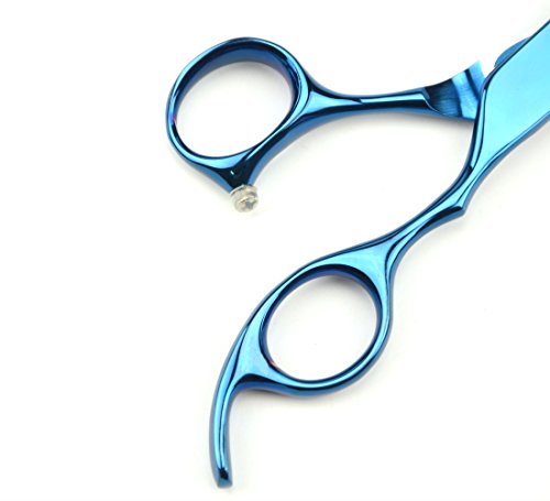 Image of 8.0 inch Professional PET Grooming scissors Kit,CoatedTitanium,Sharp and Strong Stainless Steel Blade for Dogs Cats Hair Cutting,3 Pieces of Scissors with a Comb and a Case (Blue)