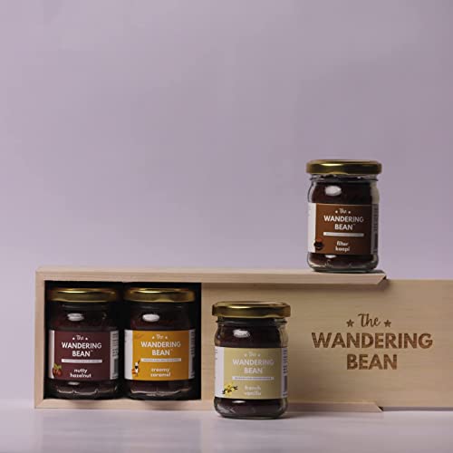 The Wandering Bean Coffee Hamper, Assorted Flavoured Coffees Set of 4 (Hazelnut, French Vanilla, Creamy Caramel, Tropical Coconut, 40g X 4 Jars) Gift Festive, Best Gift Hamper | - Image 2