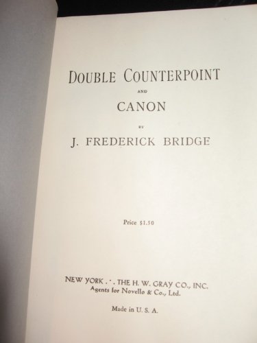 Double Counterpoint and Canon B000O5F812 Book Cover
