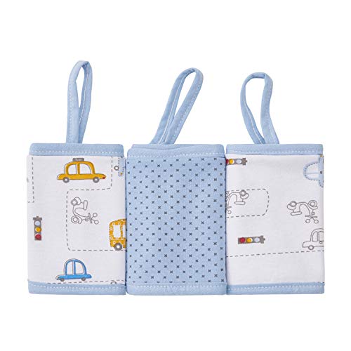 Paninho de Boca Papi Malhas C/ Prendedor de Chupeta Estampado para Bebê 28cm X 28cm Contém 03 Un