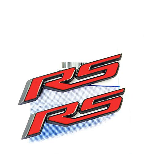 Emblema RS de aleación negro mate Yoaoo para tuning de carrocería Camaro ZL1 1LE, 2 unidades