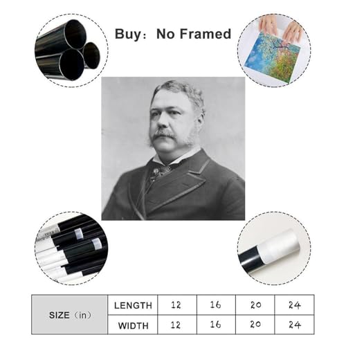 Impression sur toile Chester A Arthur déco murale salon tableau carré WCYB