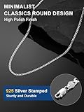 Men & Women Silver Chain Necklace for Boys 18 inch Curb Link Chain Gift - Image 5