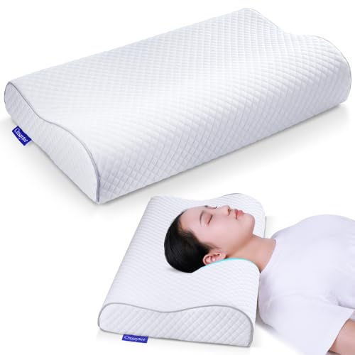 Memory Foam Cervical Neck Pillow for sleeping Neck Support Pillow for Shoulder and Neck Pain Relief Orthopedic Pillow with Washable Cover (60 * 35 * 11 cm)