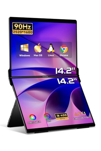 Image of EHOMEWEI X1 Air, 14.2 Inch 2.8K IPS Display, 90Hz Dual-Screen, 400 Nit Brightness, 100% sRGB (Dual-Screen 14.2 inch No-Touch, 14.2 inch)