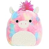 Squishmallow Kellytoy 16 inch Esmeralda The Rainbow Tie-Dye Unicorn- Super Soft Plush Toy Pillow Pet Animal Pillow Pal Buddy Stuffed Animal Birthday Gift Holiday