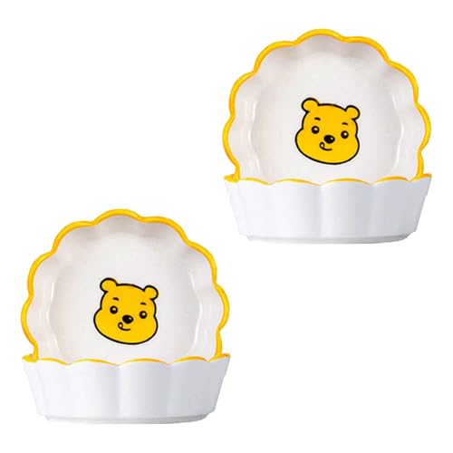 Image of Soy Sauce Dipping Bowls, Ceramic Dipping Bowl, Small Dip Bowls Set Sauce Dish Tiny Bowls Side Dish, Ketchup Soy BBQ Sushi Party Condiments Serving Bowl (Pack of 4, Yellow Bear)