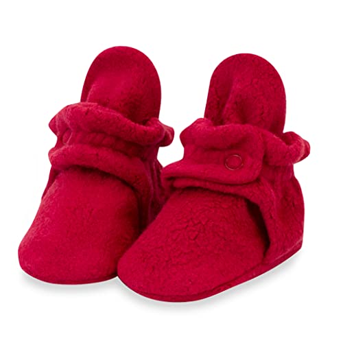 Image of Zutano Unisex Fleece Baby Booties, Two Snap Closure, Newborn to 24 Months